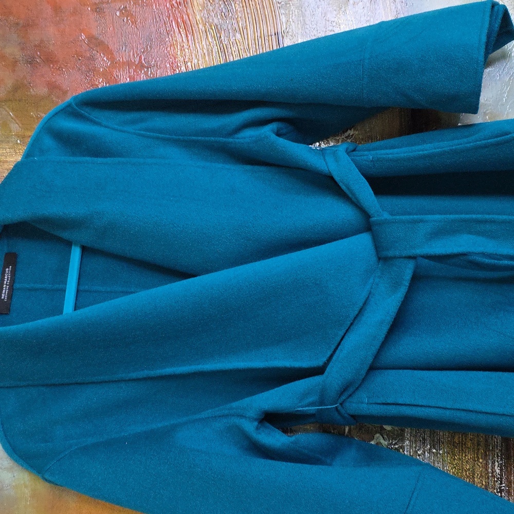 Neiman Marcus 100% Cashmere Collection Teal Women's Jacket